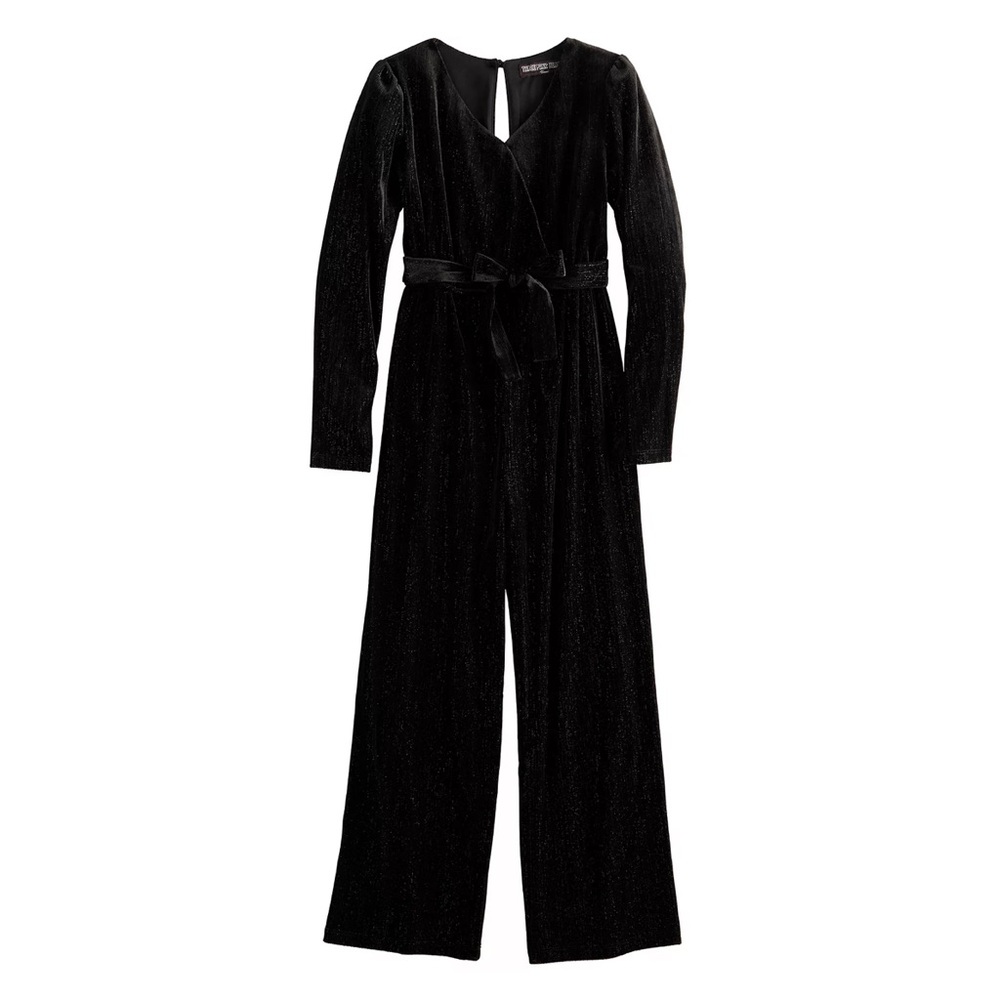 NWT Girls Size Large (26” Waist) Black Long Sleeve Jumpsuit